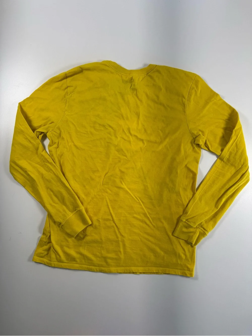 Nike Yellow Long Sleeve Crew with Large Black Swoosh